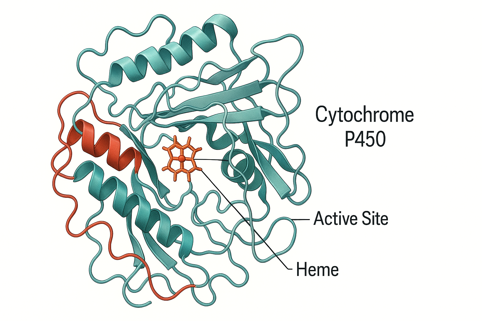 Cytochrome p450 illustration
